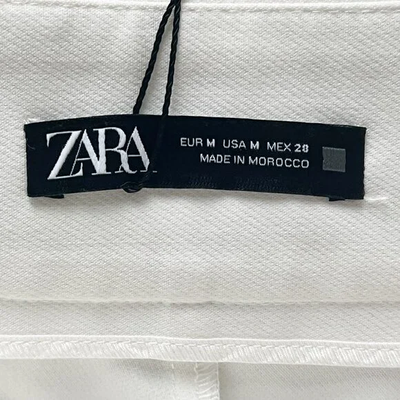 Zara High-waisted Slit Skort Wrap Shorts Oyster White NWT - Picture 7 of 10